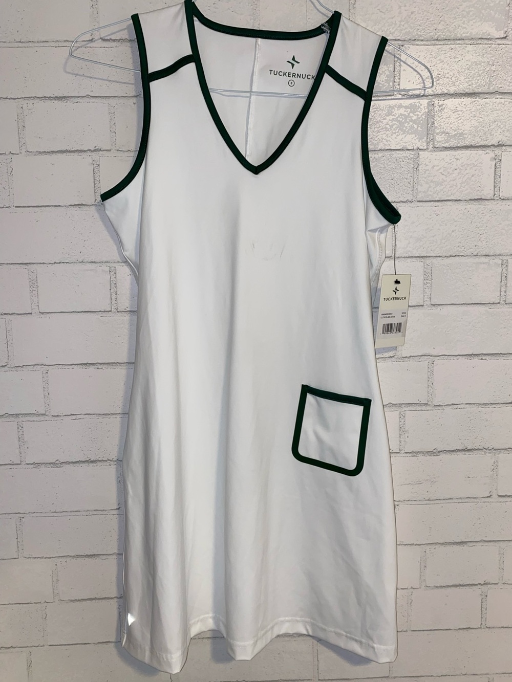 New! Tnuck Sport $148 White Lightweight Compression Lynda V-Neck Tennis Dress S - Picture 2 of 16